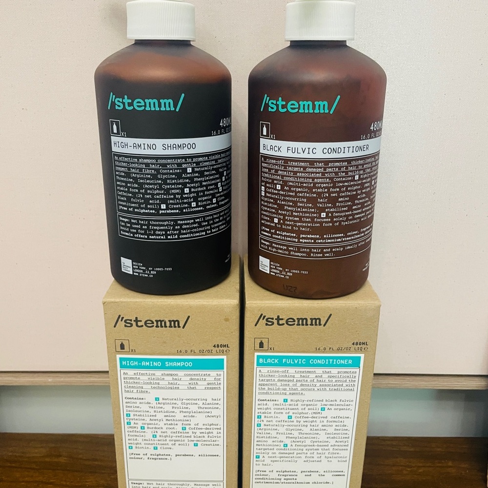 Stemm High-Amino Shampoo and Black Fulvic Conditioner Set - new in box!